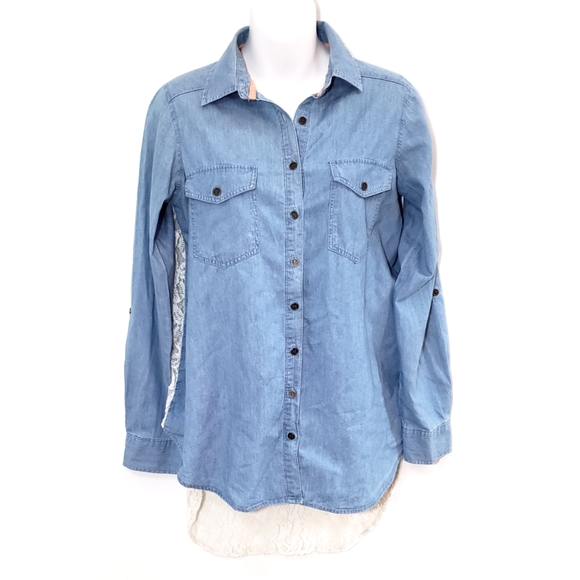 Hint of Mint Chambary Jean Lace Top - Picture 3 of 8